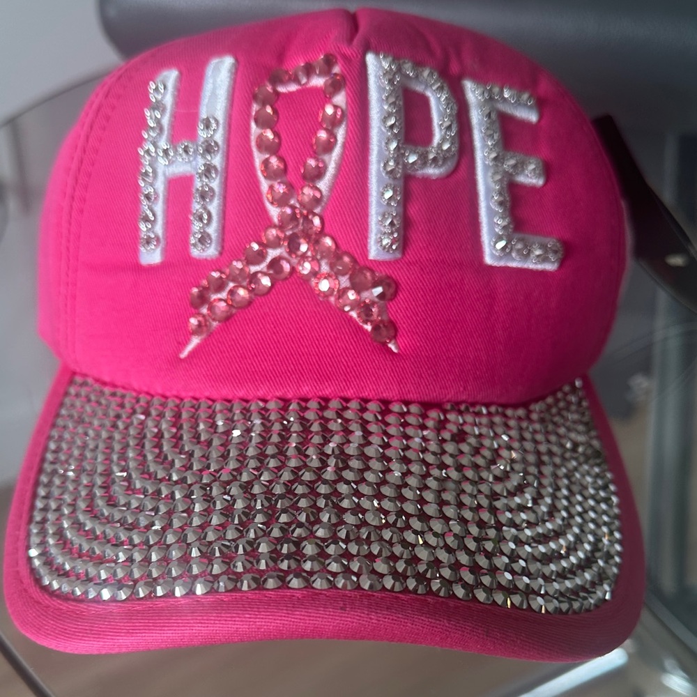 Pink Rhinestone Hope Cap - Picture 3 of 8